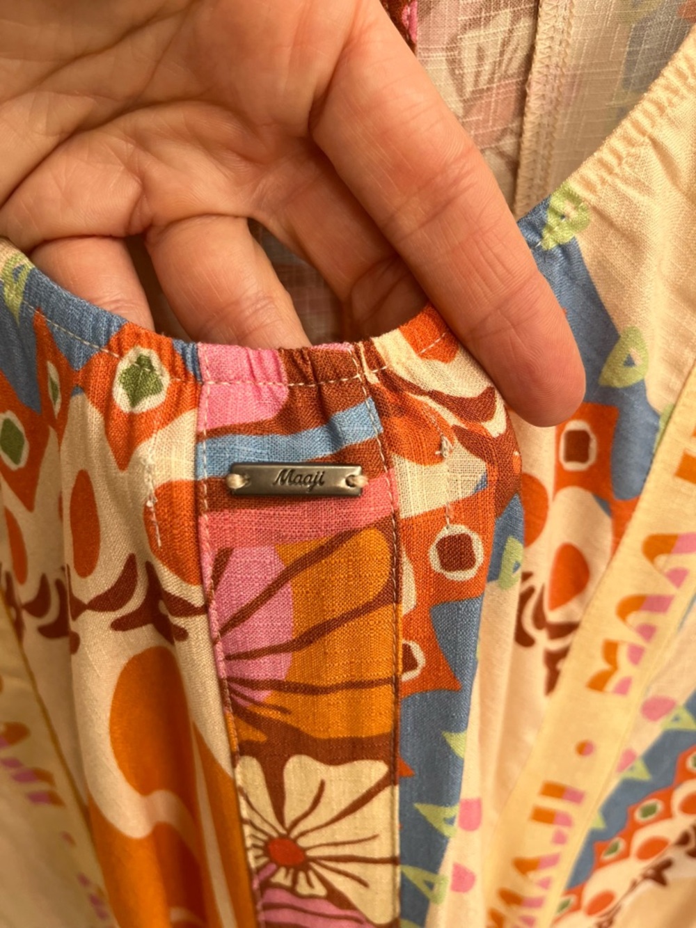 Maaji Pink Orange Blue Floral Maxi Dress - Picture 14 of 16